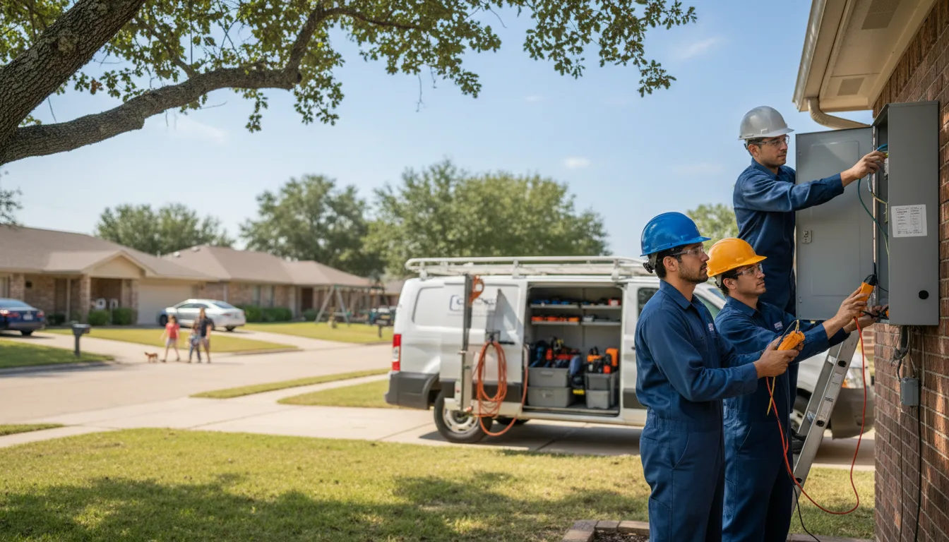 Certified electrician providing emergency electrical services in Blum, TX